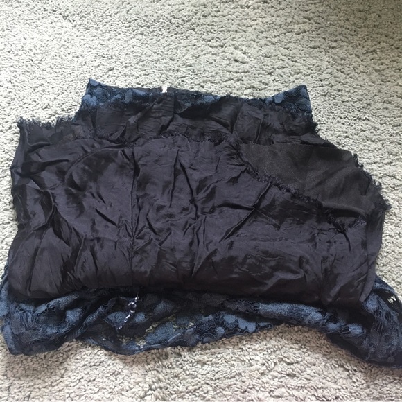 Zara Blue Floral Lace A-Line Skirt, S - Picture 8 of 11